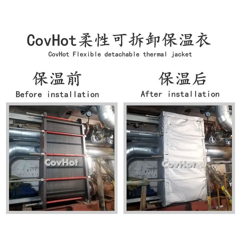 河北沧州某换热站可拆卸板式换热器保温衣项目案例